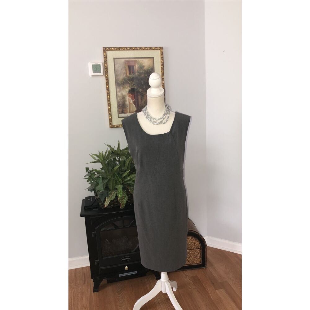 Mossimo Womens 16 Dress Skirt Lined Sleeveless Gray Round Neck‎ Collarless
